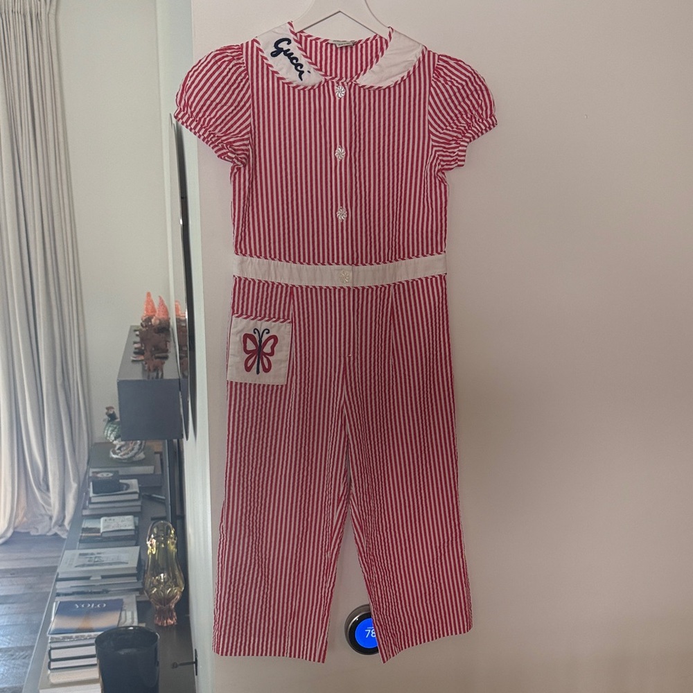 Gucci Striped Red Kids Jumpsuit